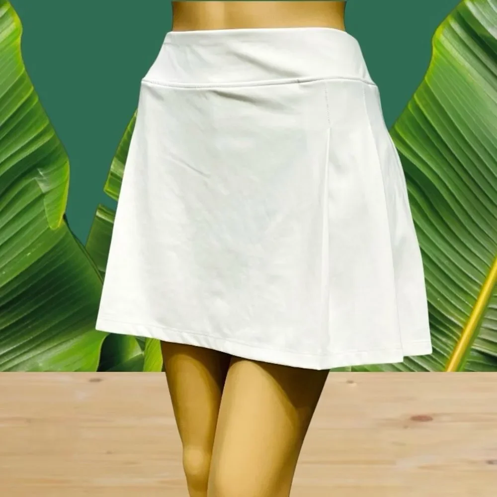 Tommy Bahama Skirt Skort Golf Activewear White Pleated Pull On Inside/Pocket